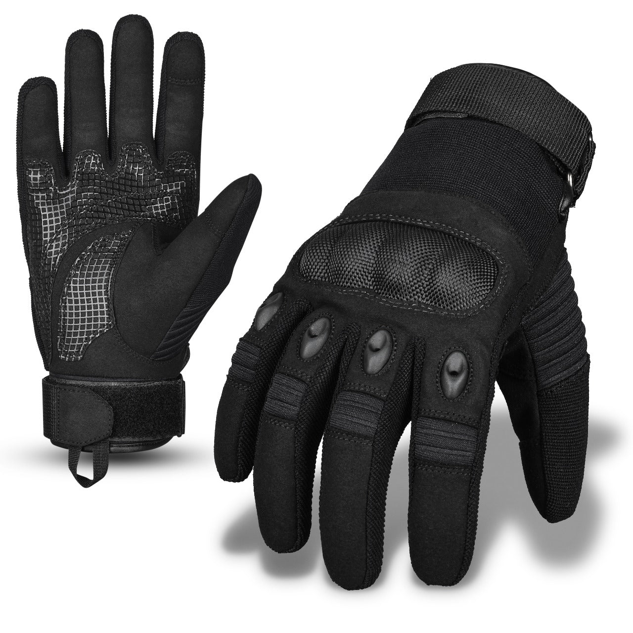 aaasportx Motorradhandschuhe, Militär Einsatzhandschuhe mit Kohlefaser Knöchelprotektor und Touchscreen, Atmungsaktiv, Vollfinger, für Bushcraft, Motorrad, Jagd und Security