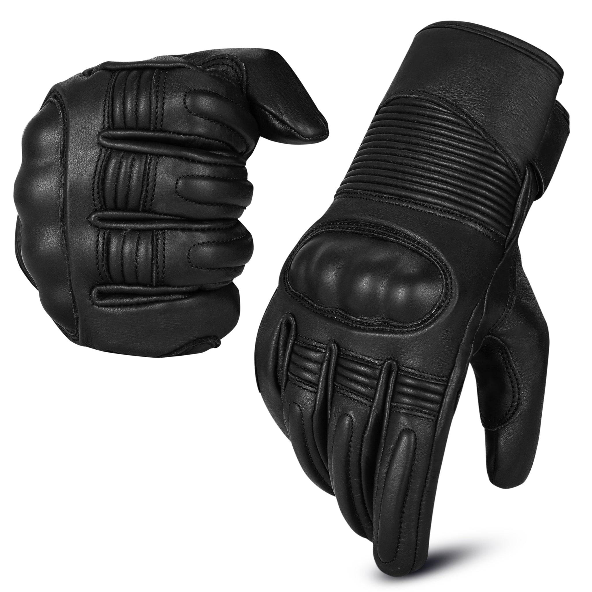 aaaSportx™ Winter Leather Motorcycle Gloves - Thermal Insulation - Hardshell Protection - Touch Screen Compatible