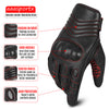 aaasportx Herren-Motorradhandschuhe, Allwetter-Leder-Motorradhandschuhe, Touchscreen 
