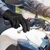 aaasportx Herren-Motorradhandschuhe, Allwetter-Leder-Motorradhandschuhe, Touchscreen 